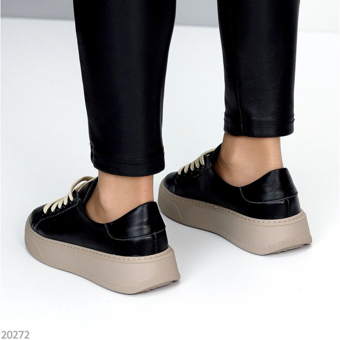 Кеди жіночі натуральна шкіра чорні 37,38,39,40р.