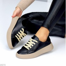 Кеди жіночі натуральна шкіра чорні 37,38,39,40р.