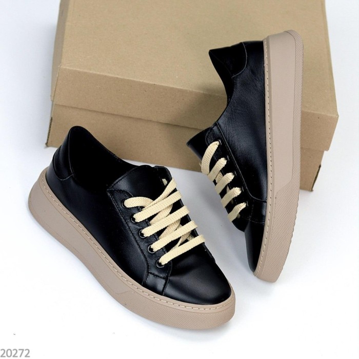 Кеди жіночі натуральна шкіра чорні 37,38,39,40р.