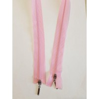Молния разъемная 60см на 2 бегунка тип Спираль Т-3 розового цвета