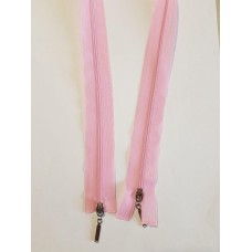 Блискавка роз'ємна 60см на 2 бігунки тип Спіраль Т-3 рожевого кольору