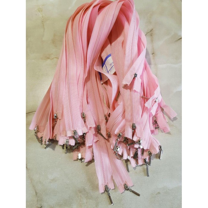 Блискавка роз'ємна 60см на 2 бігунки тип Спіраль Т-3 рожевого кольору