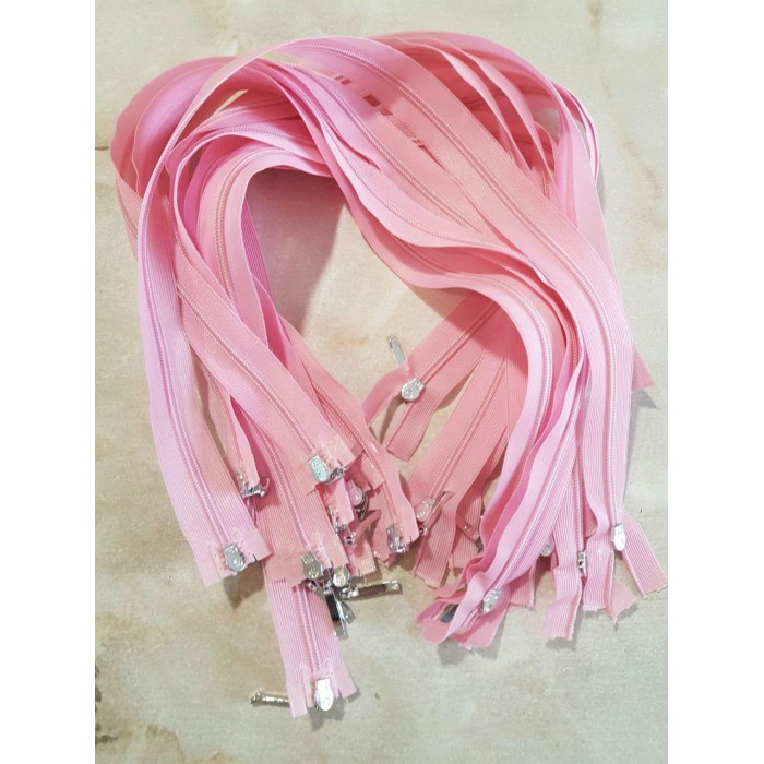 Блискавка роз'ємна 50см на 2 бігунки тип Спіраль Т-3 потайна колір рожевий Польща