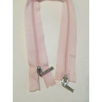 Блискавка роз'ємна 35см на 2 бігунки тип Спіраль Т-3 рожевого кольору Польща