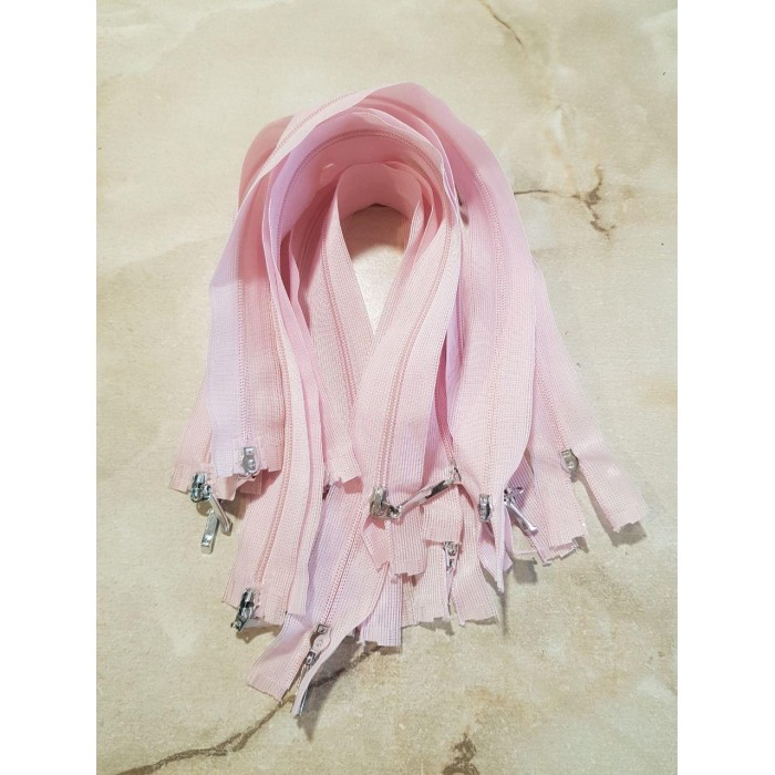 Блискавка роз'ємна 35см на 2 бігунки тип Спіраль Т-3 рожевого кольору Польща