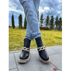 Черевики/челсі жіночі натуральна шкіра чорні демі сезон 36,37,39,40р