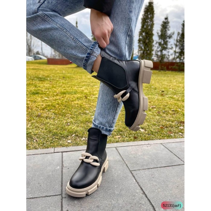 Черевики/челсі жіночі натуральна шкіра чорні демі сезон 36,37,39,40р