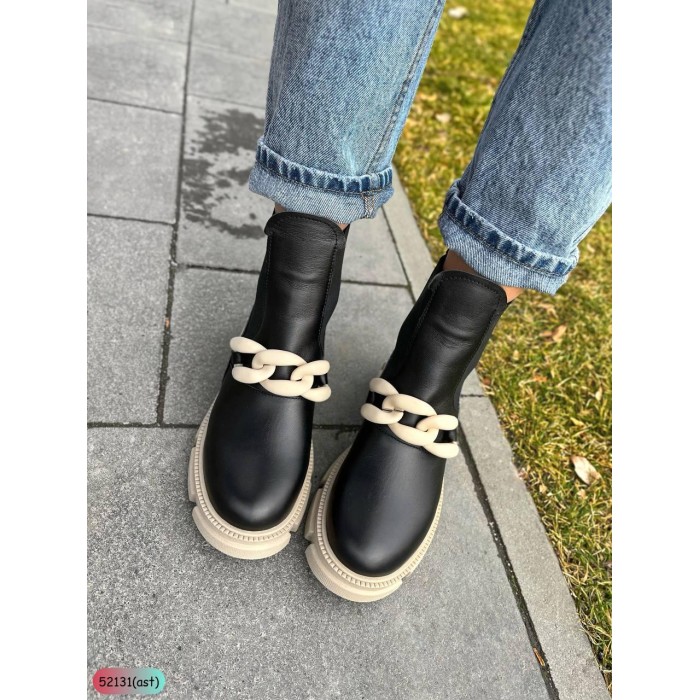 Черевики/челсі жіночі натуральна шкіра чорні демі сезон 36,37,39,40р