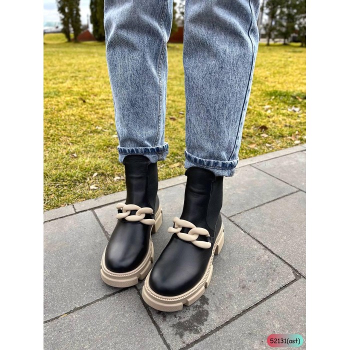 Черевики/челсі жіночі натуральна шкіра чорні демі сезон 36,37,39,40р