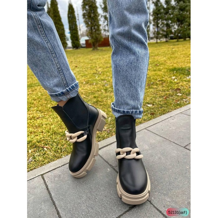 Черевики/челсі жіночі натуральна шкіра чорні демі сезон 36,37,39,40р