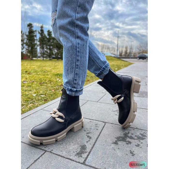 Черевики/челсі жіночі натуральна шкіра чорні демі сезон 36,37,39,40р