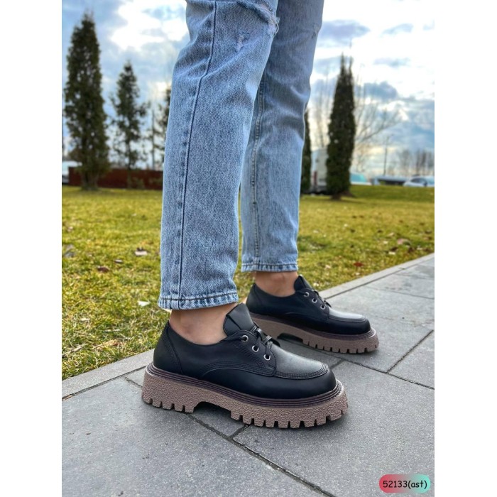 Туфлі/Лофери жіночі натуральна кожа, Чорний 36,39р