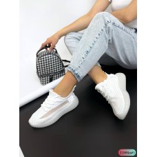 Кеди демі жіночі взуттєвий текстиль беж на 35.5р