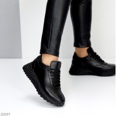 Кроссовки женские, натуральная кожа, Черные 40р