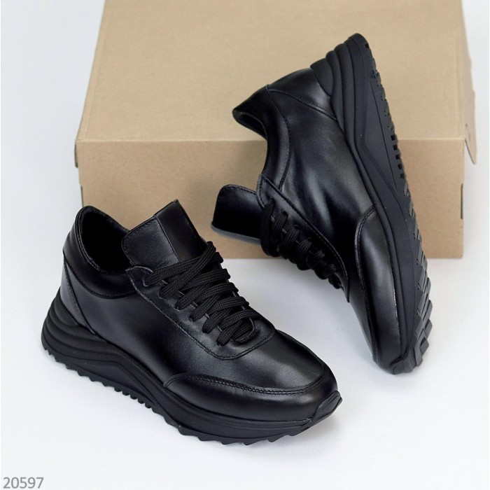 Кроссовки женские, натуральная кожа, Черные 40р