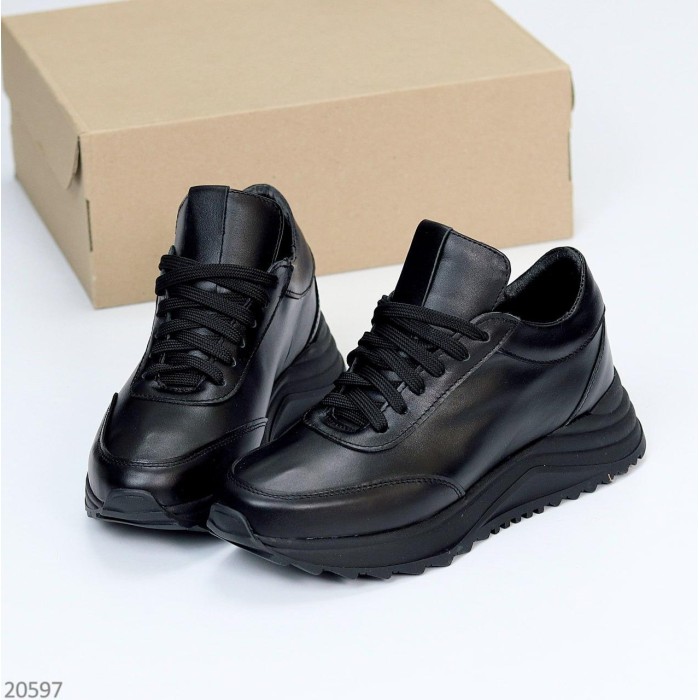 Кроссовки женские, натуральная кожа, Черные 40р