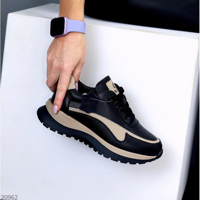 Кросівки жіночі натуральна шкіра чорні 36,37,39р