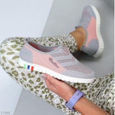 Мокасини/кросівки, жіночі текстильСірий/Пудра 36,37,38,39,40,41р