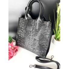 Сумка жіноча, 2-х стороння екошкіра Чорна, Чорна гладка