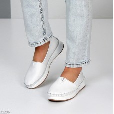 Мокасини жіночі натуральна шкіра білі 36,37,38,39,40,41р