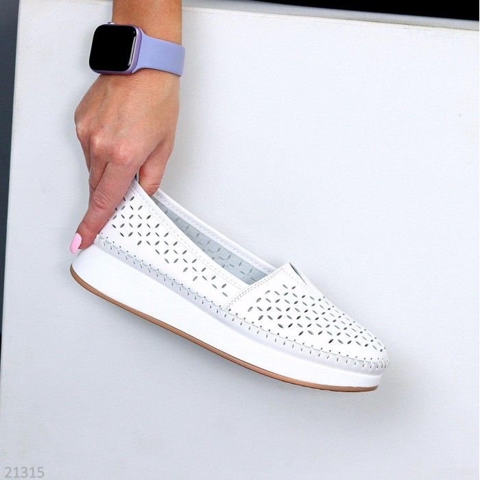 Мокасини жіночі натуральна шкіра білі 36,38,39,40,41р