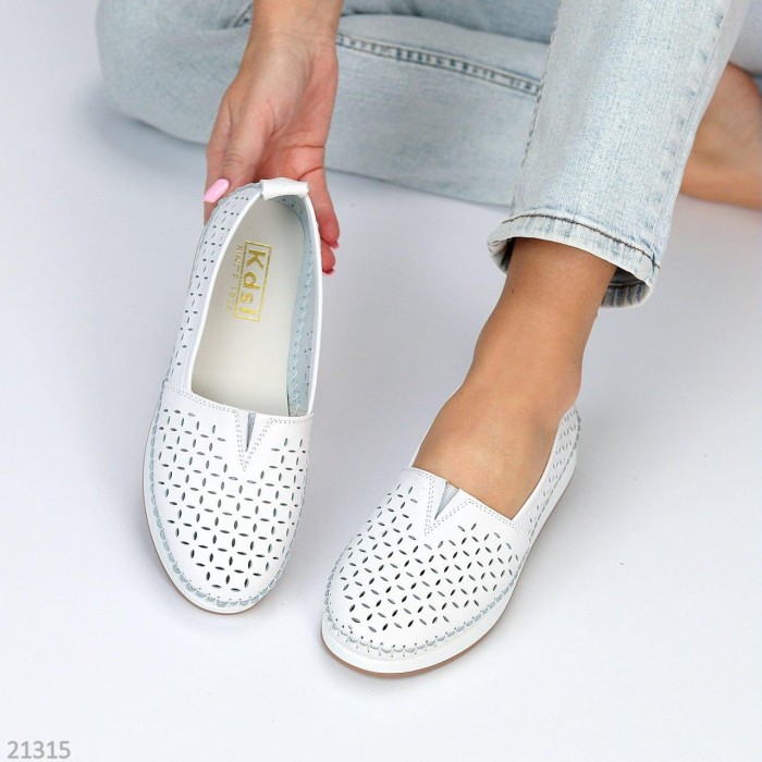 Мокасини жіночі натуральна шкіра білі 36,38,39,40,41р