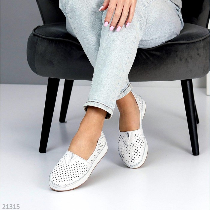 Мокасини жіночі натуральна шкіра білі 36,38,39,40,41р