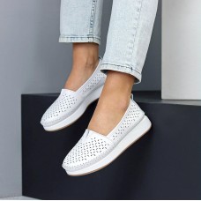 Мокасини жіночі натуральна шкіра білі 36,38,39,40,41р
