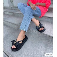 Сабо жіночі бантик екошкіра колір чорний на 37р.