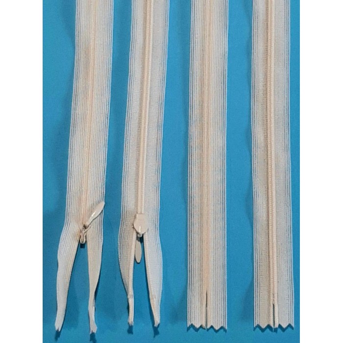 Блискавка потайна YKK тип-3 Японія 20см молочного кольору