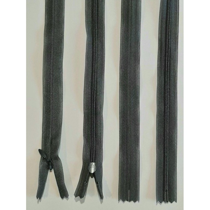 Блискавка потайна YKK тип-3 Японія 40см темно-сіра