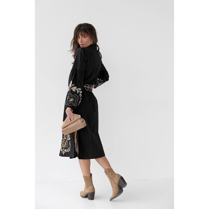 Сукня вишиванка жіноча бавовна Туреччина чорне S M