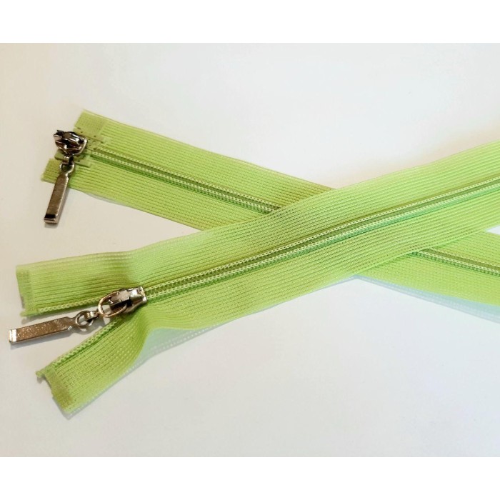 Блискавка роз'ємна 60см на 2 бігунки тип Спіраль Т-3 колір ярко салатовий