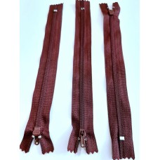 Блискавка напівпотайна 18см/20см бордового кольору