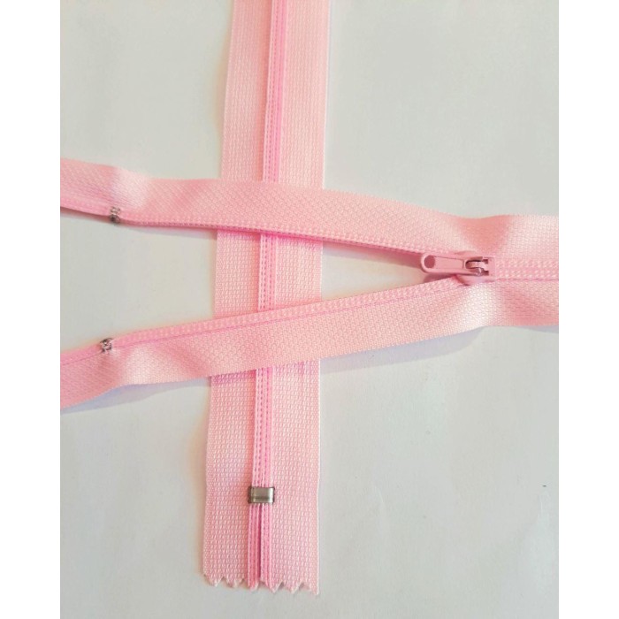 Блискавка напівпотайна 20см рожевого кольору