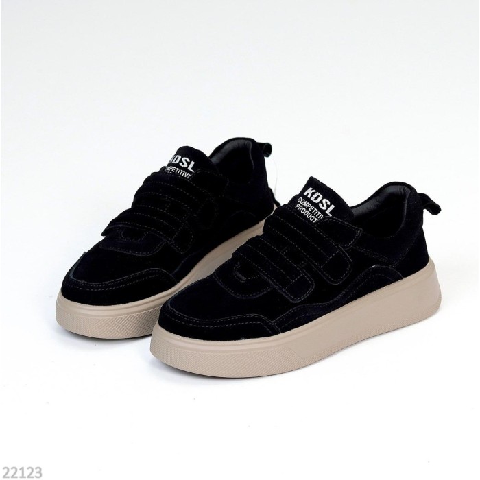 Кеди жіночі натуральна замша чорні 36,37,38,41р