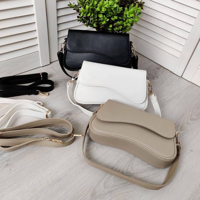 Сумка жіноча з екошкіри Беж, Біла, Шоколад