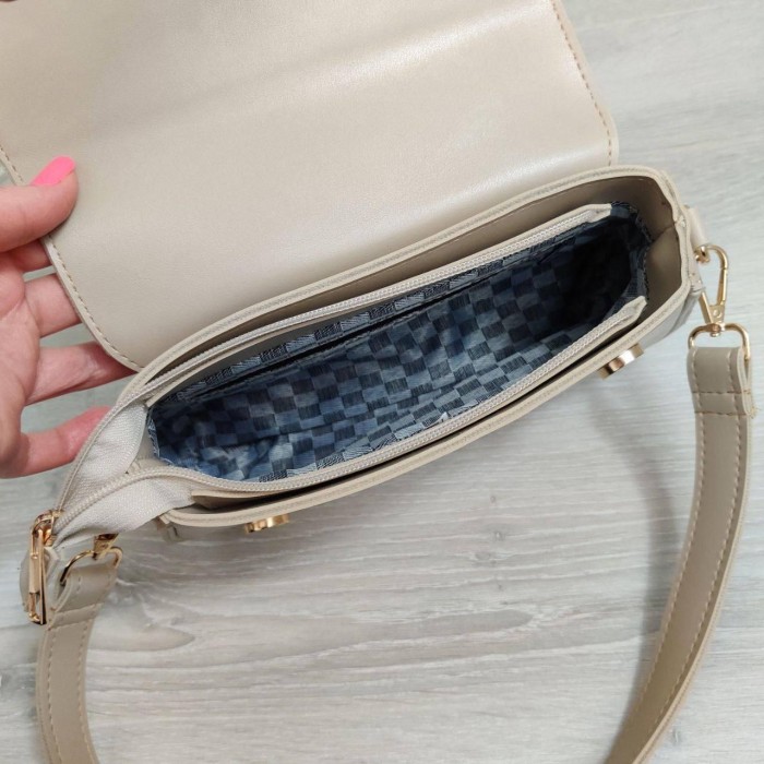 Сумка жіноча з екошкіри Беж, Біла, Шоколад