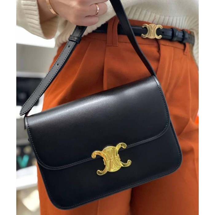 Сумка жіноча Селін Люкс натуральна шкіра Винний, Чорний