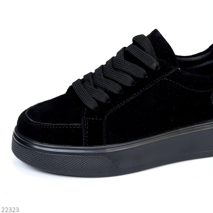 Кеди жіночі натуральна замша чорні 37,39,40р