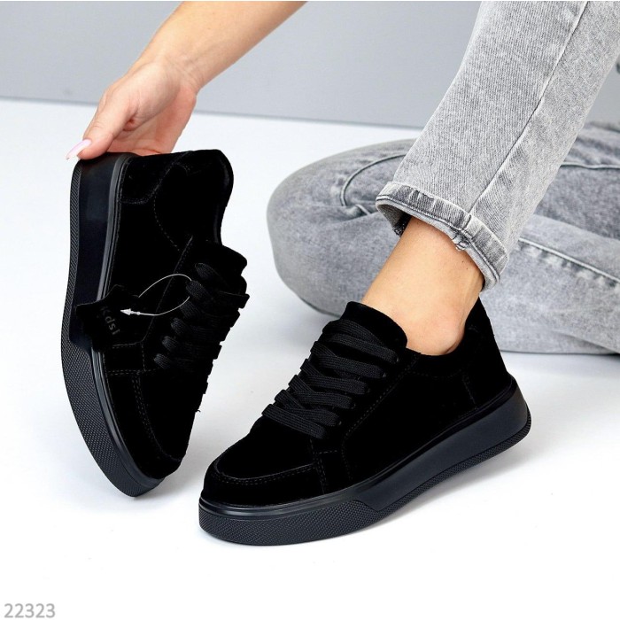 Кеди жіночі натуральна замша чорні 37,39,40р