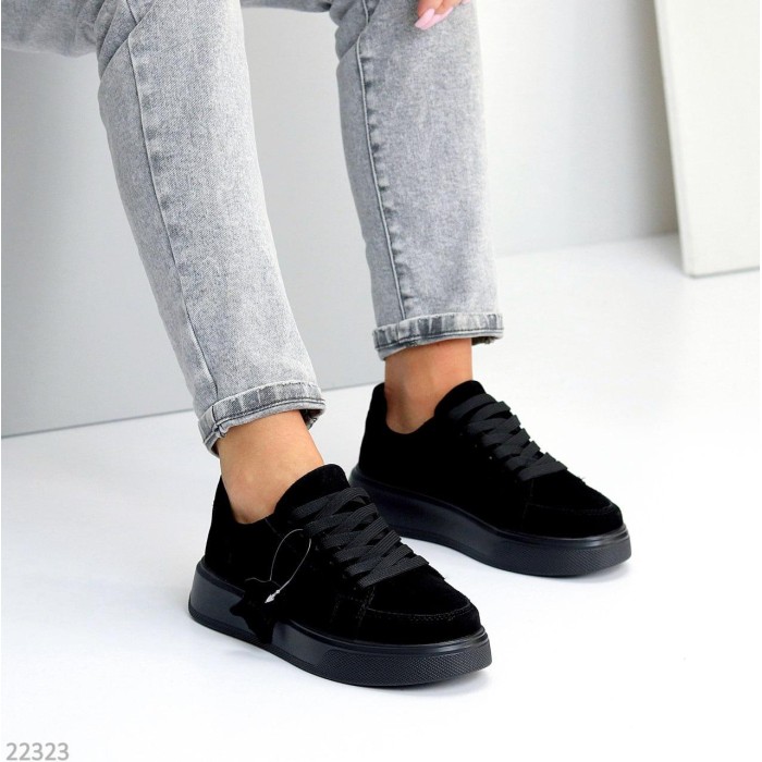 Кеди жіночі натуральна замша чорні 37,39,40р