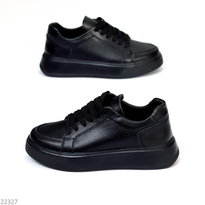 Кеди жіночі натуральна шкіра чорні 37,38,40р.