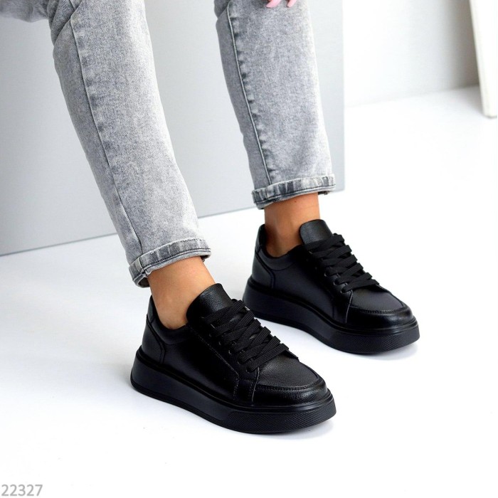 Кеди жіночі натуральна шкіра чорні 37,38,40р.