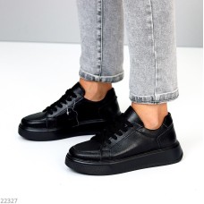 Кеди жіночі натуральна шкіра чорні 37,38,40р.