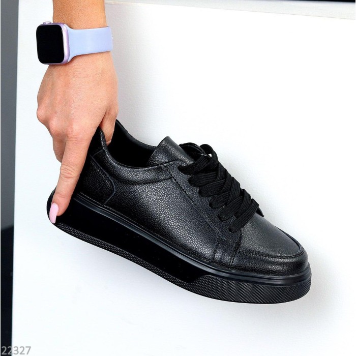 Кеди жіночі натуральна шкіра чорні 37,38,40р.