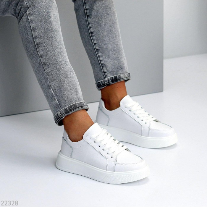 Кеди жіночі натуральна шкіра білі 36,38,39,41р