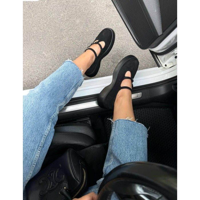 Туфли жіночі екозамша колір чорний 36,39,40р