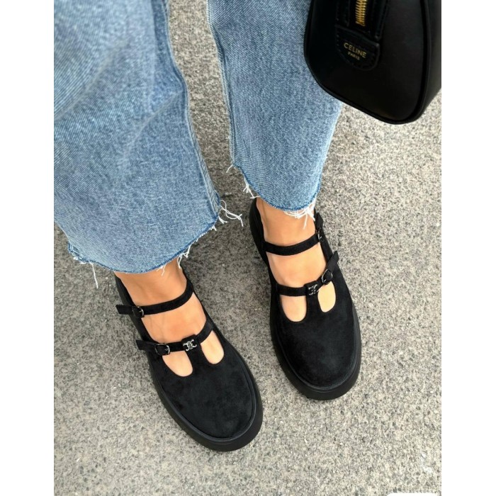 Туфли жіночі екозамша колір чорний 36,39,40р