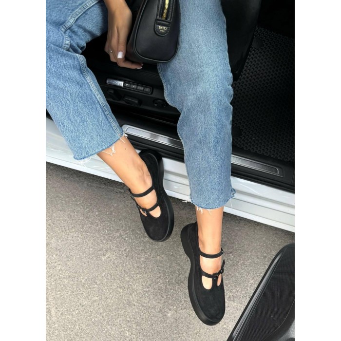 Туфли жіночі екозамша колір чорний 36,39,40р